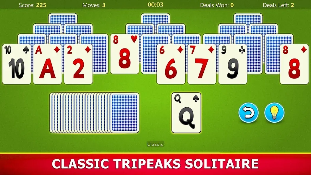 TriPeaks Solitaire Mobile МОД/Взлом [Много денег, Монет и Все открыто] Screenshot 1