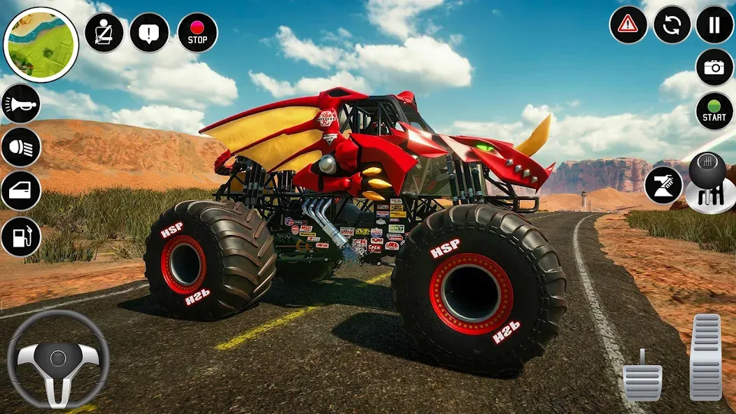 Extreme Monster Truck Game 3D (Монстр Трак Экстремальные Игры) МОД/Взлом [Меню, Бесконечные монеты и Открытые уровни] Screenshot 4