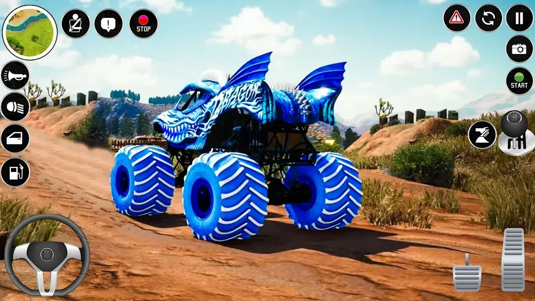 Extreme Monster Truck Game 3D (Монстр Трак Экстремальные Игры) МОД/Взлом [Меню, Бесконечные монеты и Открытые уровни] Screenshot 5