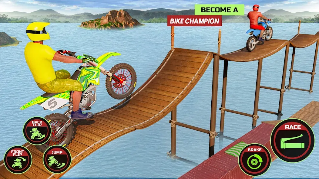 Motor Bike Stunt Racing Games (Мотор Байк Стант Гонки Игры) МОД/Взлом [Меню, Бесконечные монеты и Открытые уровни] Screenshot 1