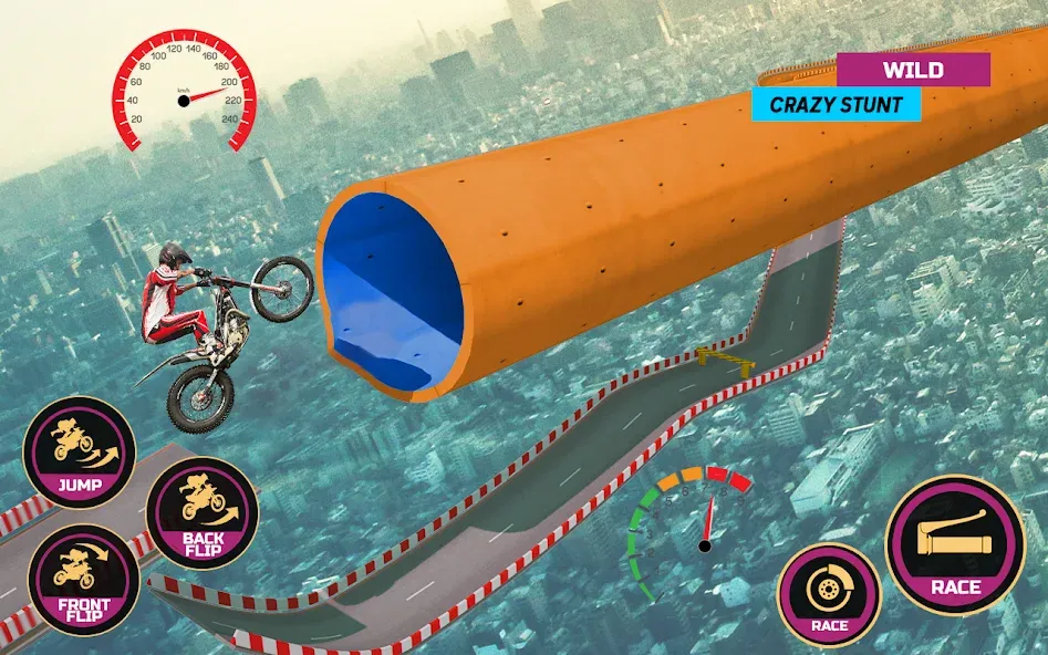 Racing Bike Stunt Games Master (Гонки на мотоциклах Мастер игр в трюки) МОД/Взлом [Меню, Бесконечные монеты и Открытые уровни] Screenshot 3