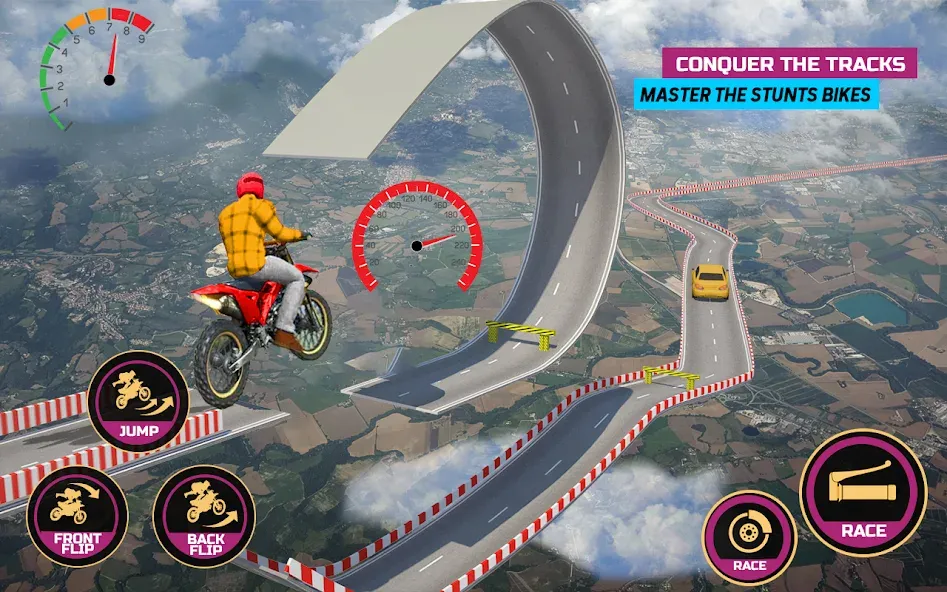 Racing Bike Stunt Games Master (Гонки на мотоциклах Мастер игр в трюки) МОД/Взлом [Меню, Бесконечные монеты и Открытые уровни] Screenshot 4