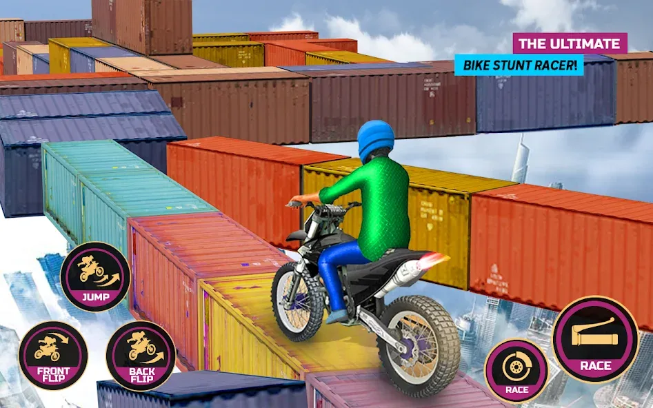 Racing Bike Stunt Games Master (Гонки на мотоциклах Мастер игр в трюки) МОД/Взлом [Меню, Бесконечные монеты и Открытые уровни] Screenshot 5