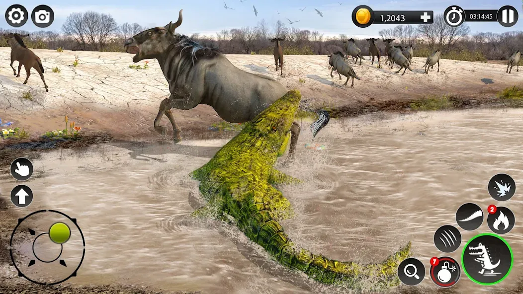 Hungry Animal Crocodile Games МОД/Взлом [Много денег, Монет и Все открыто] Screenshot 1