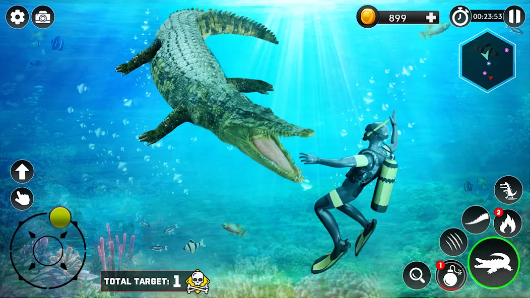 Hungry Animal Crocodile Games МОД/Взлом [Много денег, Монет и Все открыто] Screenshot 4