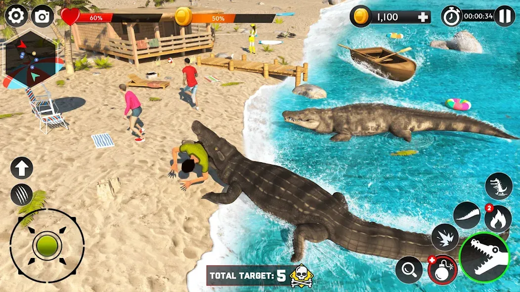 Hungry Animal Crocodile Games МОД/Взлом [Много денег, Монет и Все открыто] Screenshot 5
