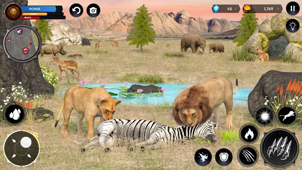 Lion Simulator Wild Lion Games МОД/Взлом [Бесконечные деньги, Монеты и Мега MOD] Screenshot 2
