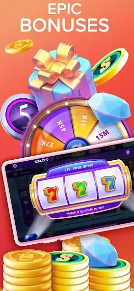 High 5 Casino: Real Slot Games (Хай 5 Казино) МОД/Взлом [Много монет, Открытые уровни и Мега MOD] Screenshot 5