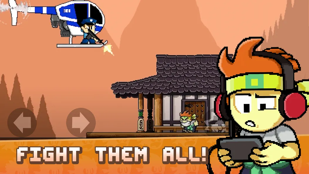 Dan the Man: Action Platformer (Дэн зе Мэн) МОД/Взлом [Меню, Бесконечные монеты и Открытые уровни] Screenshot 1