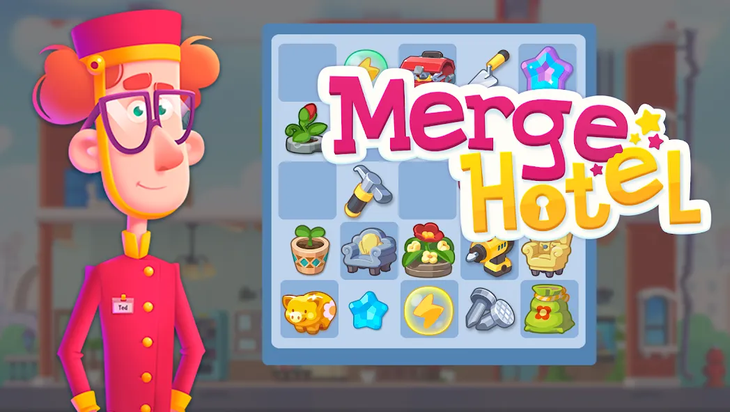 Merge Hotel: Family Story Game (Мердж Отель) МОД/Взлом [Меню, Бесконечные монеты и Открытые уровни] Screenshot 1