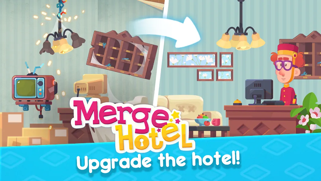 Merge Hotel: Family Story Game (Мердж Отель) МОД/Взлом [Меню, Бесконечные монеты и Открытые уровни] Screenshot 3