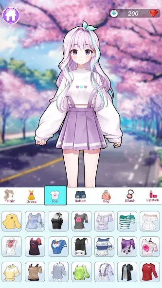 Anime Dress Up and Makeup Game МОД/Взлом [Много денег, Монет и Все открыто] Screenshot 2