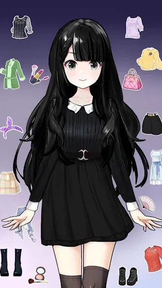 Anime Dress Up and Makeup Game МОД/Взлом [Много денег, Монет и Все открыто] Screenshot 4