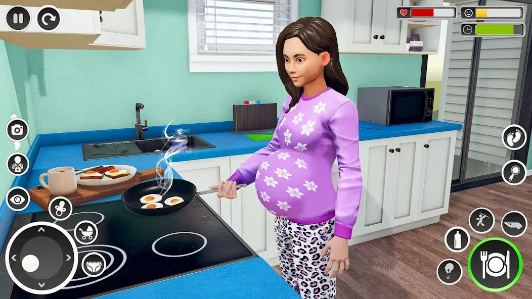 Pregnant Mom Simulator Games МОД/Взлом [Все открыто, Дополнительные деньги и Меню MOD] Screenshot 1
