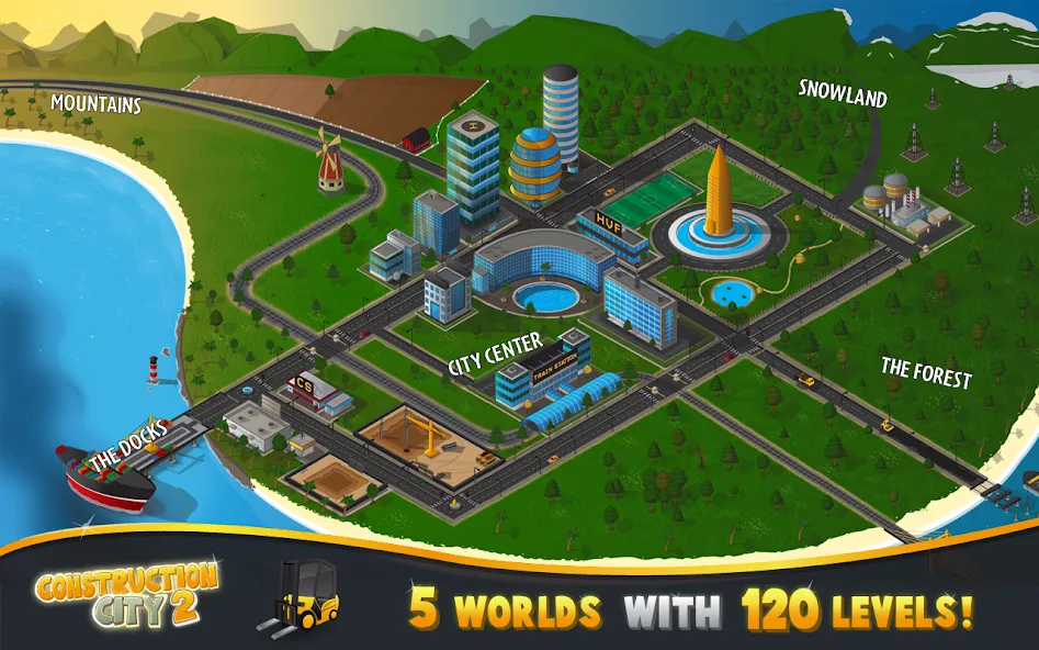 Construction City 2 (Конструкцион Сити 2) МОД/Взлом [Все открыто, Дополнительные деньги и Меню MOD] Screenshot 3