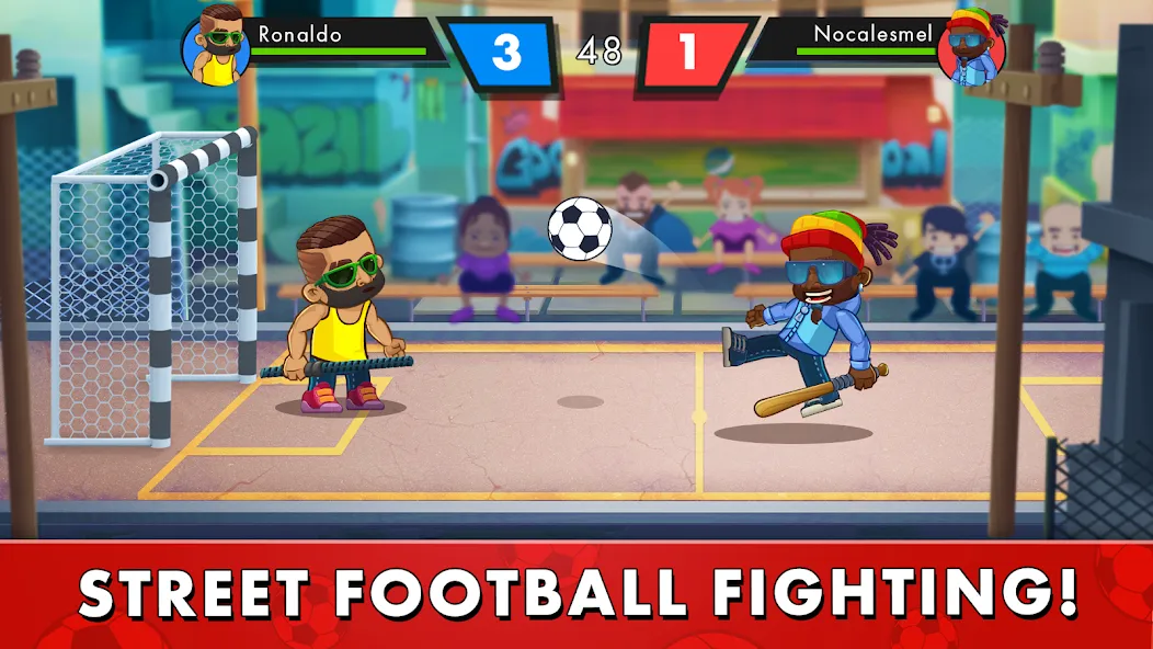 Street Soccer：Ultimate Fight МОД/Взлом [Меню, Бесконечные монеты и Открытые уровни] Screenshot 1
