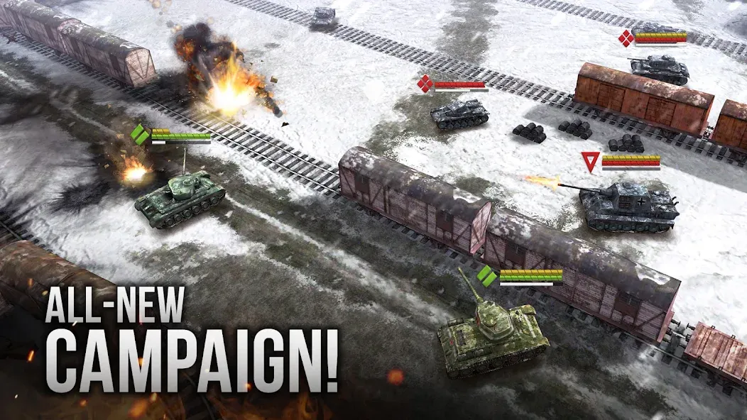 Armor Age: WW2 tank strategy (Армор Эйдж) МОД/Взлом [Меню, Бесконечные монеты и Открытые уровни] Screenshot 1