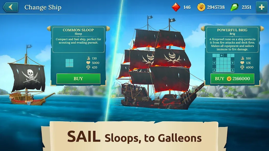 Pirate Ships・Build and Fight МОД/Взлом [Бесконечные деньги, Монеты и Мега MOD] Screenshot 3