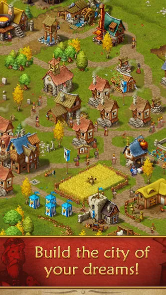 Townsmen МОД/Взлом [Меню, Бесконечные монеты и Открытые уровни] Screenshot 2