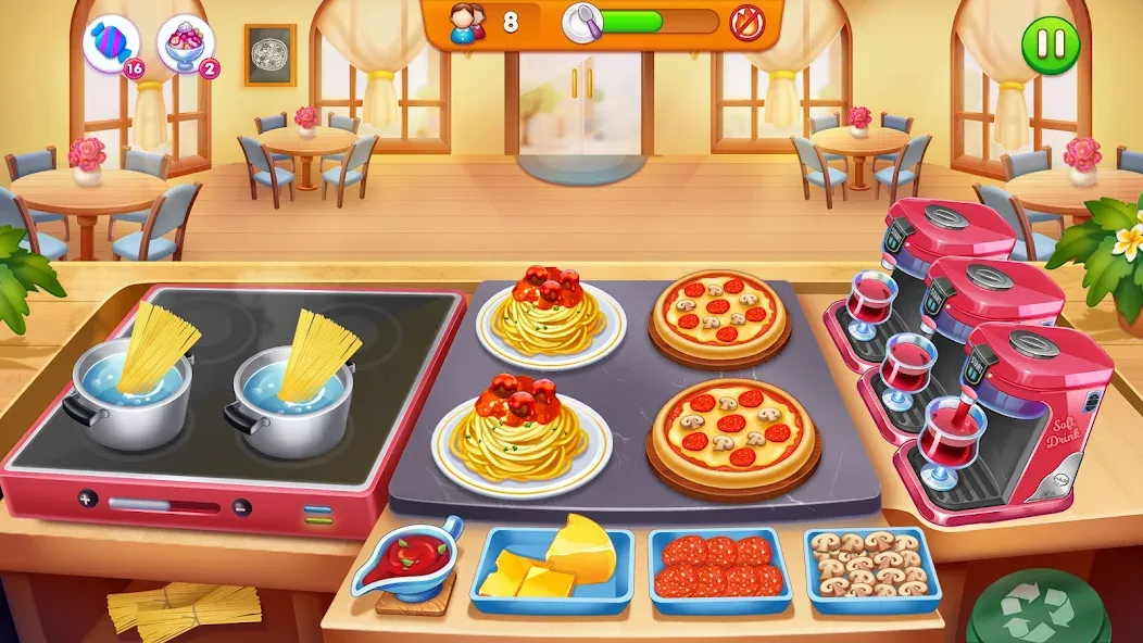 Cooking Restaurant Food Games МОД/Взлом [Много монет, Открытые уровни и Мега MOD] Screenshot 2