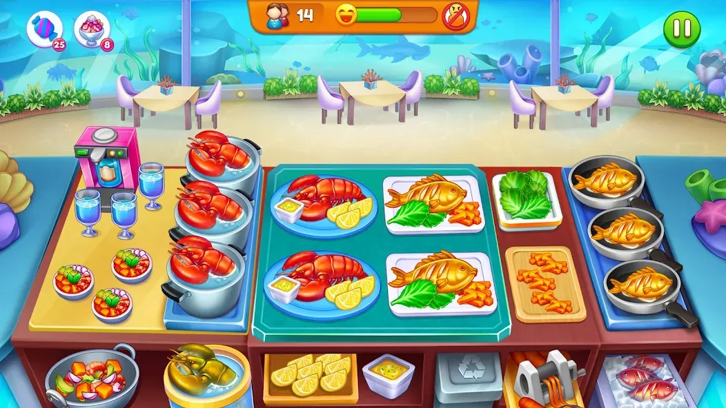 Cooking Restaurant Food Games МОД/Взлом [Много монет, Открытые уровни и Мега MOD] Screenshot 4