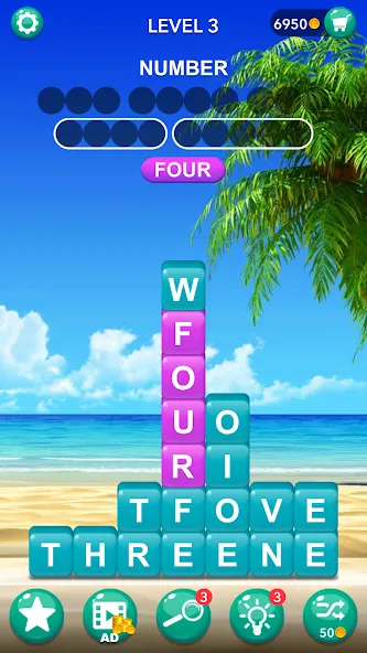 Word Tiles :Hidden Word Search МОД/Взлом [Много монет, Открытые уровни и Мега MOD] Screenshot 1