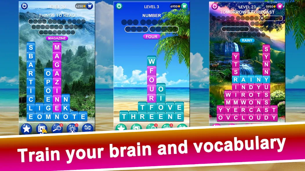 Word Tiles :Hidden Word Search МОД/Взлом [Много монет, Открытые уровни и Мега MOD] Screenshot 4