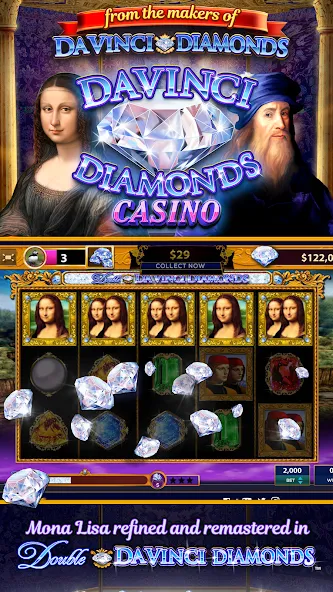 Da Vinci Diamonds Casino – Bes (Да Винчи Даймондс Казино) МОД/Взлом [Бесконечные деньги, Монеты и Мега MOD] Screenshot 1