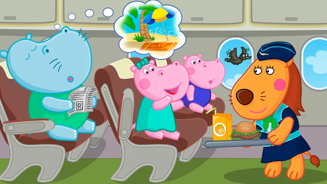 Hippo: Airport Profession Game МОД/Взлом [Много денег, Монет и Все открыто] Screenshot 1
