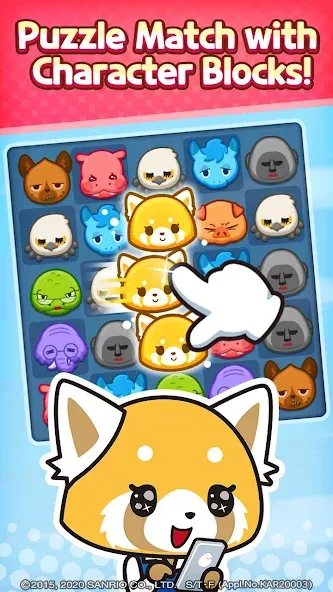 Aggretsuko : Match 3 Puzzle (Аггретсуко) МОД/Взлом [Бесконечные деньги, Монеты и Мега MOD] Screenshot 1