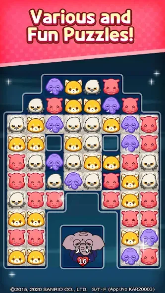 Aggretsuko : Match 3 Puzzle (Аггретсуко) МОД/Взлом [Бесконечные деньги, Монеты и Мега MOD] Screenshot 4