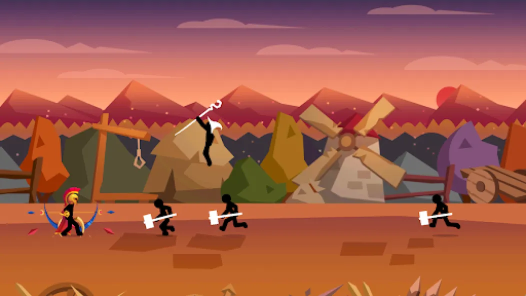 Stick Fight: Shadow Archer (Стк Файт) МОД/Взлом [Меню, Бесконечные монеты и Открытые уровни] Screenshot 1