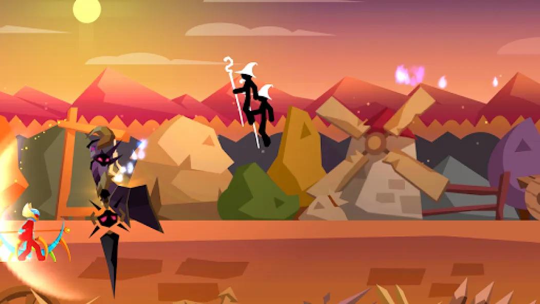 Stick Fight: Shadow Archer (Стк Файт) МОД/Взлом [Меню, Бесконечные монеты и Открытые уровни] Screenshot 5