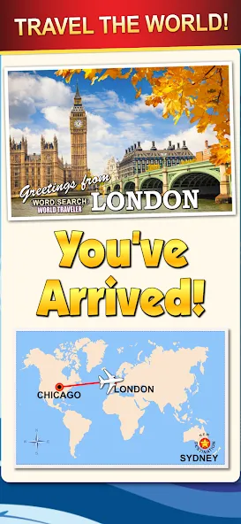 Word Search World Traveler (Ворд Срч Ворлд Трэвелер) МОД/Взлом [Много монет, Открытые уровни и Мега MOD] Screenshot 3