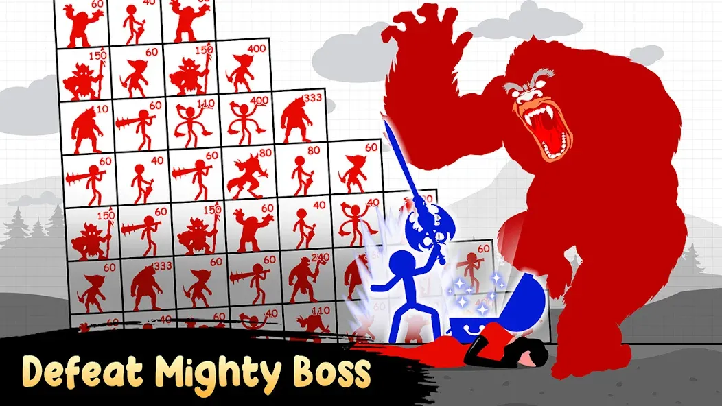 Stick Hero: Tower Defense (тик Хиро) МОД/Взлом [Меню, Бесконечные монеты и Открытые уровни] Screenshot 1