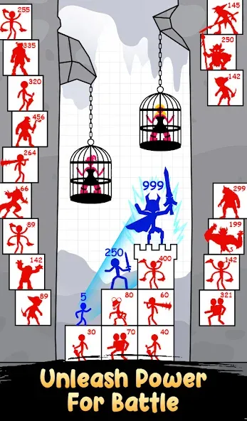 Stick Hero: Tower Defense (тик Хиро) МОД/Взлом [Меню, Бесконечные монеты и Открытые уровни] Screenshot 2