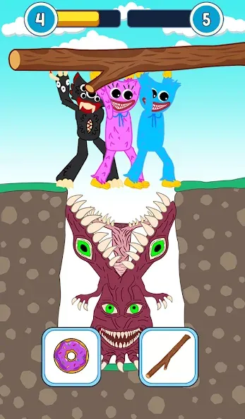 Hugy's Funny Animated Story МОД/Взлом [Деньги, Монеты и Меню MOD] Screenshot 1