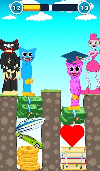 Hugy's Funny Animated Story МОД/Взлом [Деньги, Монеты и Меню MOD] Screenshot 4