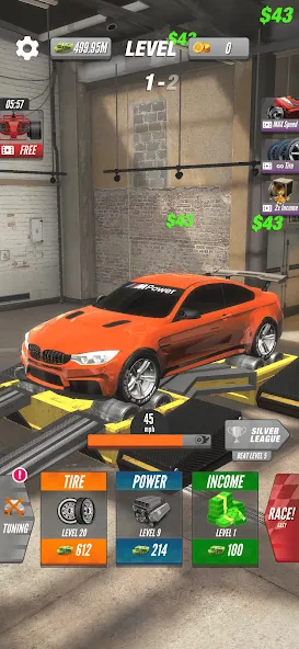 Dyno 2 Race - Car Tuning (Дино 2 Гонка) МОД/Взлом [Бесконечные деньги, Монеты и Мега MOD] Screenshot 1