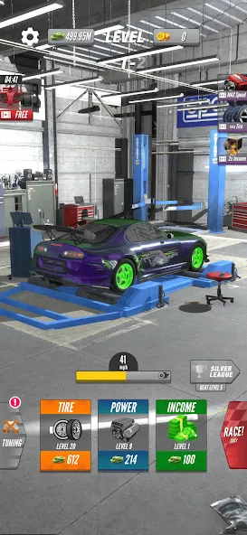 Dyno 2 Race - Car Tuning (Дино 2 Гонка) МОД/Взлом [Бесконечные деньги, Монеты и Мега MOD] Screenshot 2