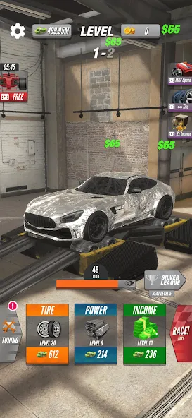 Dyno 2 Race - Car Tuning (Дино 2 Гонка) МОД/Взлом [Бесконечные деньги, Монеты и Мега MOD] Screenshot 3