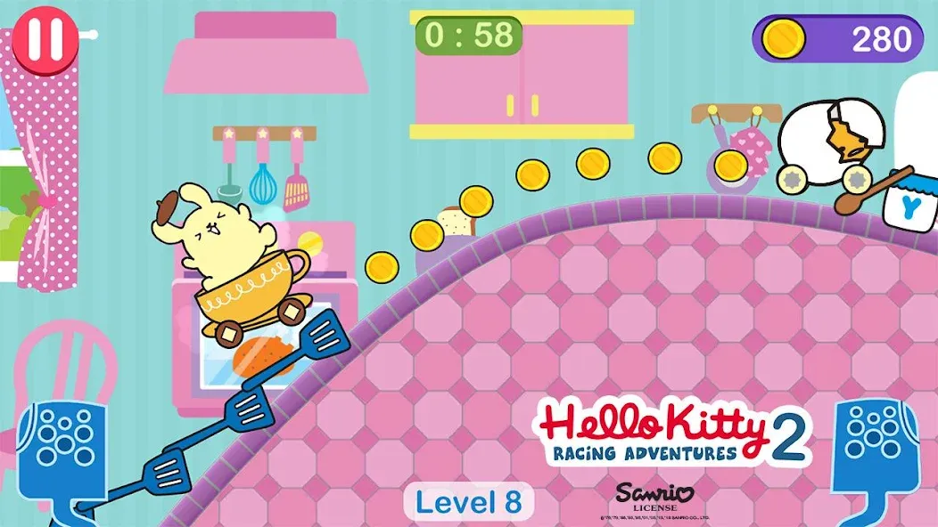 Hello Kitty games - car game МОД/Взлом [Деньги, Монеты и Меню MOD] Screenshot 2