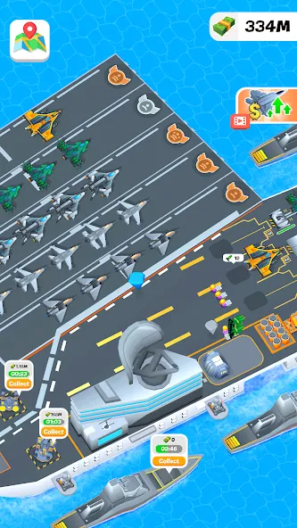 Idle Aircraft Carrier (Айдл Эйркрафт Кэрриер) МОД/Взлом [Деньги, Монеты и Меню MOD] Screenshot 5
