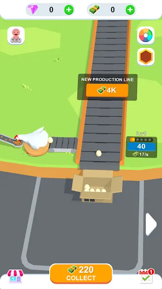Idle Egg Factory МОД/Взлом [Меню, Бесконечные монеты и Открытые уровни] Screenshot 4