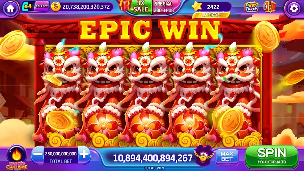 Lava Slots - Casino Games (Лава Слотс) МОД/Взлом [Все открыто, Дополнительные деньги и Меню MOD] Screenshot 1