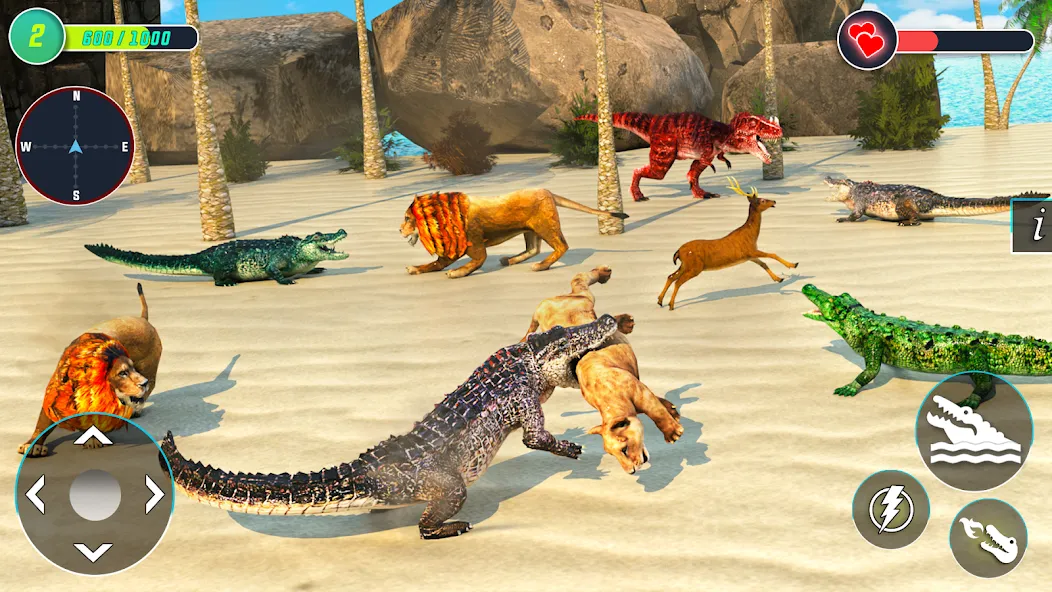 Crocodile Games: Animal Games МОД/Взлом [Деньги, Монеты и Меню MOD] Screenshot 3
