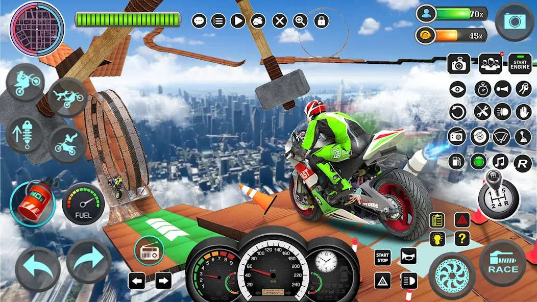 Mega Ramp Bike Stunts Games 3D МОД/Взлом [Много монет, Открытые уровни и Мега MOD] Screenshot 2