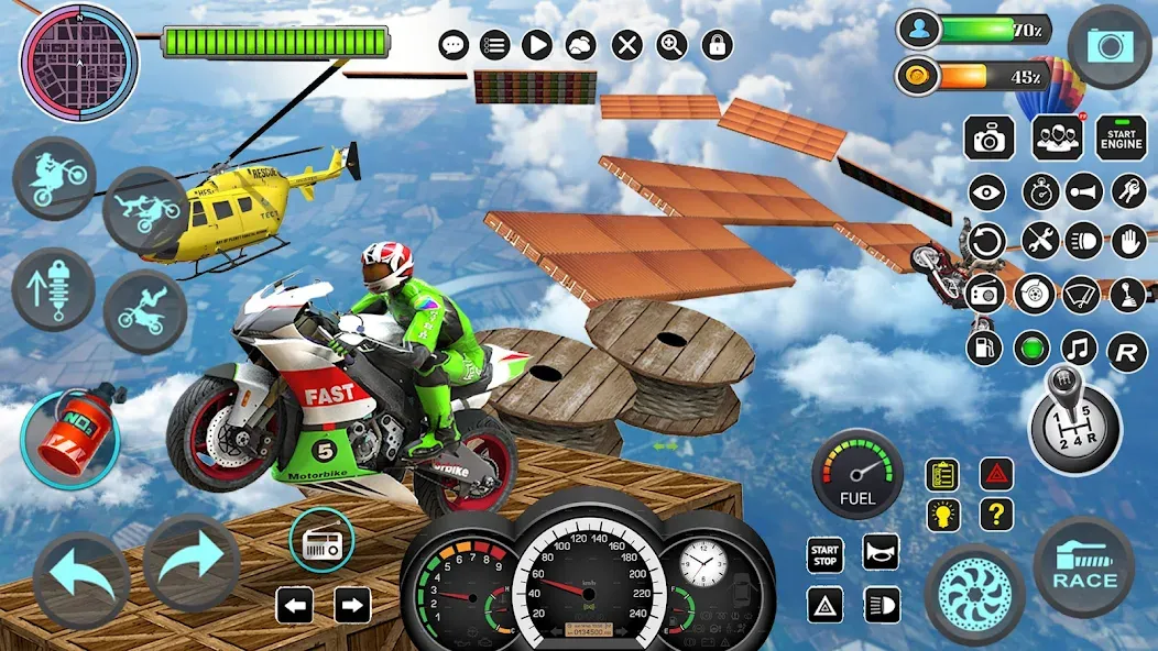 Mega Ramp Bike Stunts Games 3D МОД/Взлом [Много монет, Открытые уровни и Мега MOD] Screenshot 3