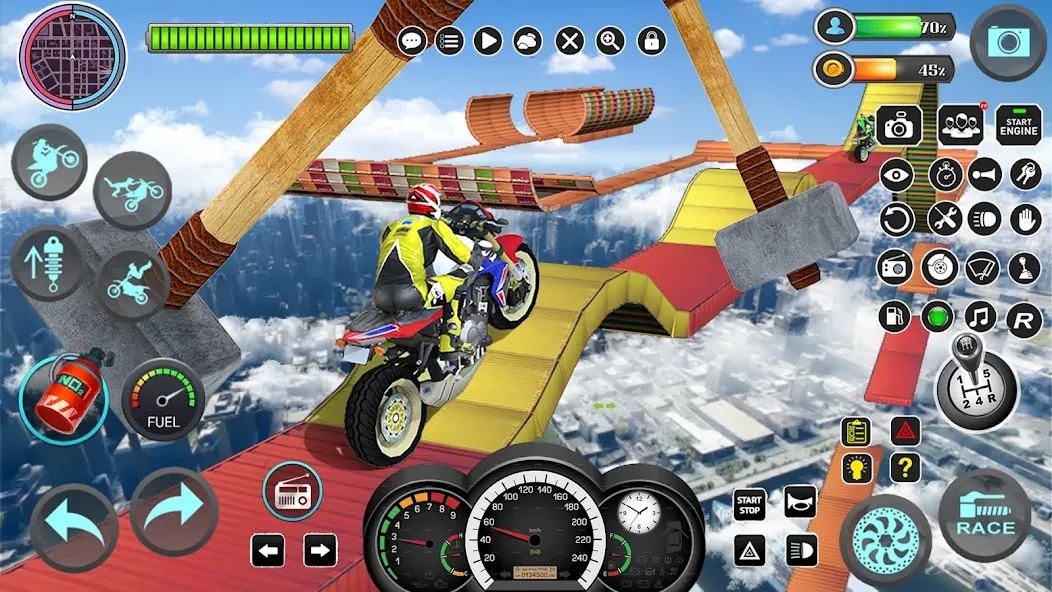 Mega Ramp Bike Stunts Games 3D МОД/Взлом [Много монет, Открытые уровни и Мега MOD] Screenshot 4