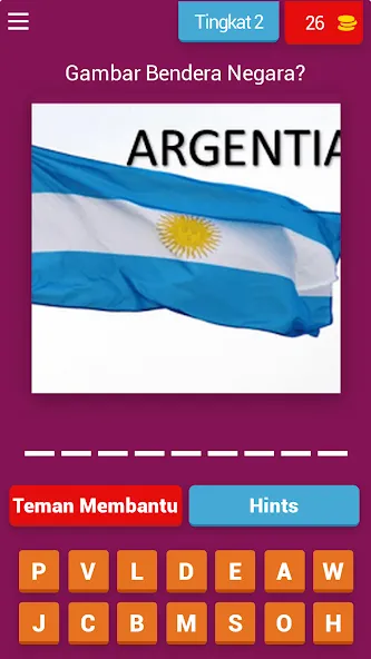 Tebak Gambar Bendera (Тебак Гамбар бендера Негара) МОД/Взлом [Много денег, Монет и Все открыто] Screenshot 3